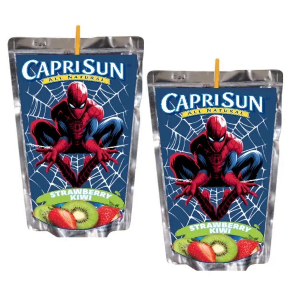 spider man capri sun juice pouch labels-spider man party-spiderman -capri sun